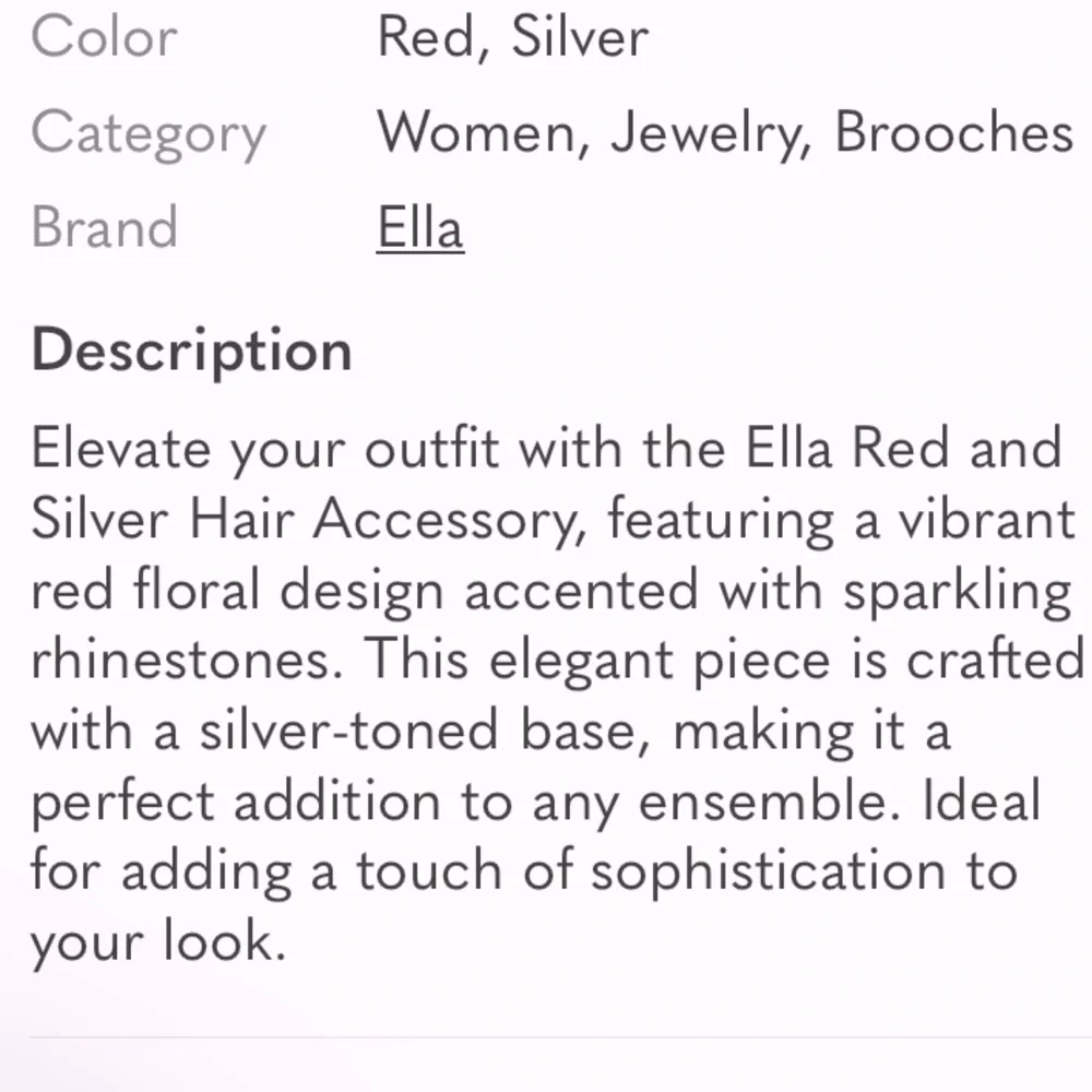Ellas Red Camellia Flower Pun Brooch with Pearl Center - Brand New On Card